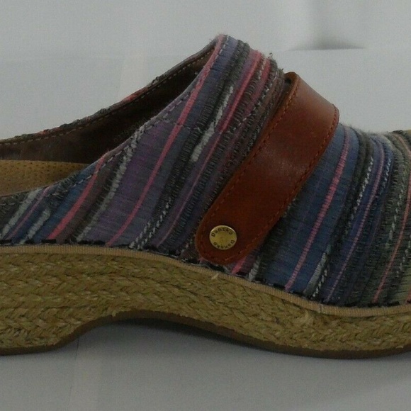 Dansko Woven Striped Jute Mules Strap Nursing Shoe - Picture 3 of 8